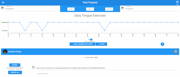 Goal Guide Tongue Thrust Progress