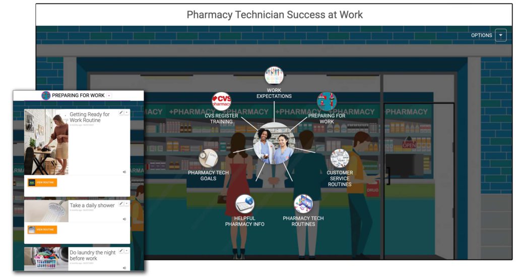 Image showing how a Tennessee Rehabilitation Center student developed a digital portfolio using Cognitopia to foster her employment success.