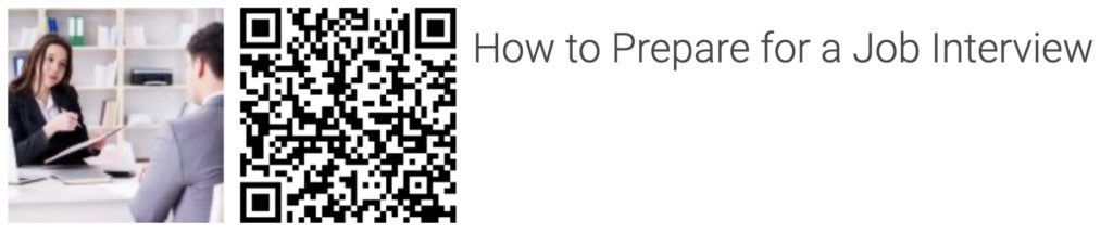 How to prepare for a job interview - Routine and QR code